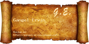 Gangel Ervin névjegykártya
